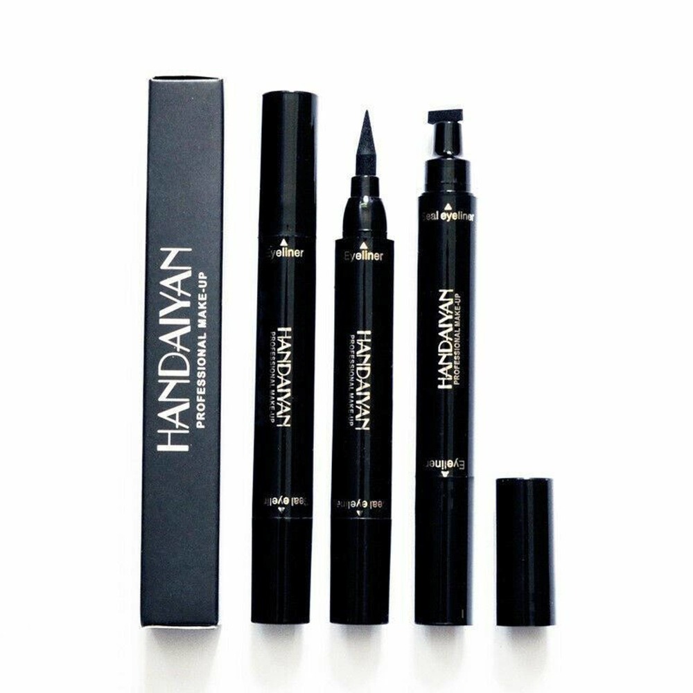 3 Winged Stamp Pen Long Lasting Waterproof Makeup Cosmetic Liquid Black Eyeliner